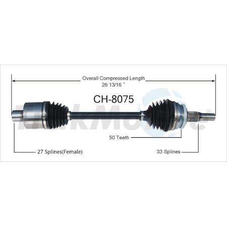 Surtrack Axle Cv Axle Shaft, Ch-8075 CH-8075